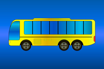 Side view of a yellow bus gradient