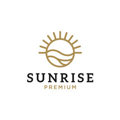 Sunrise beach logo design inspiration