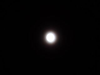 Full Moon Shining in The Middle of Frame