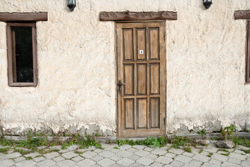 old door in a stone wall