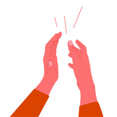 Man clapping hands isolated on white background. Vector illustration in flat style.