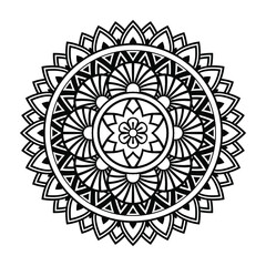 Isolated mandala in vector. Round line pattern. Vintage monochrome decorative element for cards and coloring books