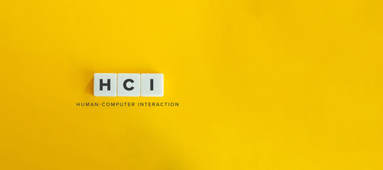 HCI (Human Computer Interaction) banner and concept. Minimal aesthetics.