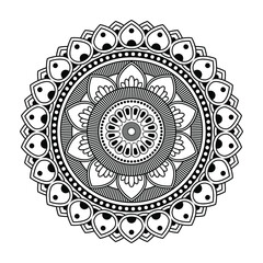 Vector black mandala isolated on white background. Oriental pattern, vintage decorative element
