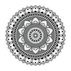Vector black mandala isolated on white background. Oriental pattern, vintage decorative element
