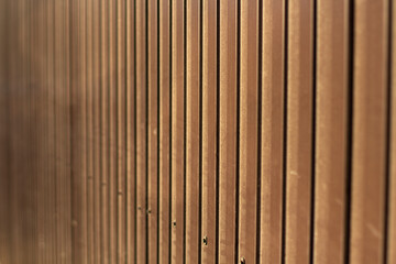 Brown steel fence. Construction fencing in detail.