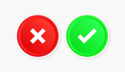 checkmark icon button - Tick and cross signs - check icon buttons - green and red checkmark button - checklist symbols - check mark icon - voting check mark - checklist checkmark - approved checkmark	
