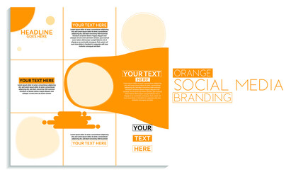 Orange Shapes Aesthetic Modern Social Media Branding and feed Template with orange color