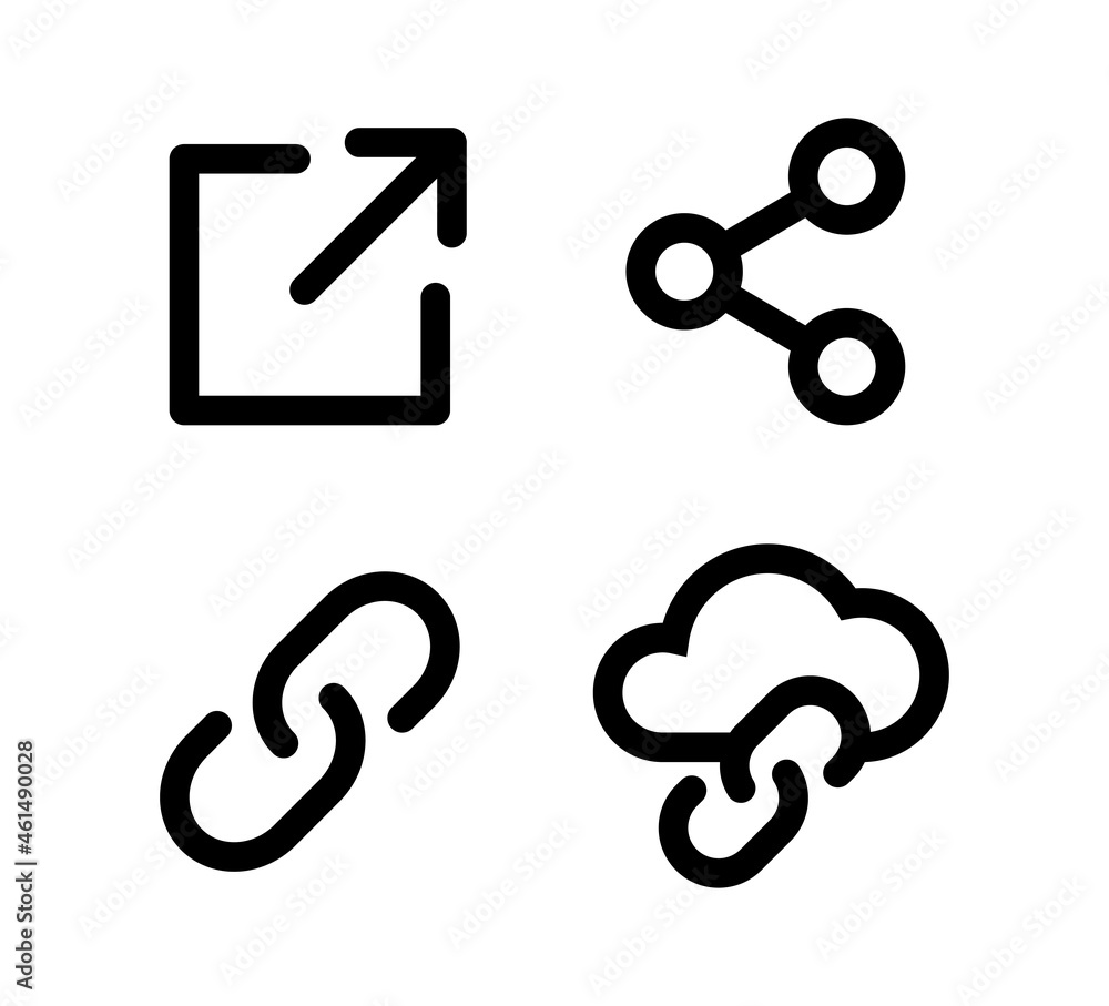 Aufkleber link, share link, external link, icon set. url icons. links button. web icons vector set. vector ill