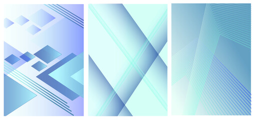 Obraz premium Abstract Blue Background With Lines Set of Banners
