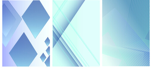 Abstract Blue Background With Lines Set of Banners