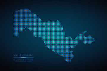 Dotted map of Uzbekistan. Vector EPS10