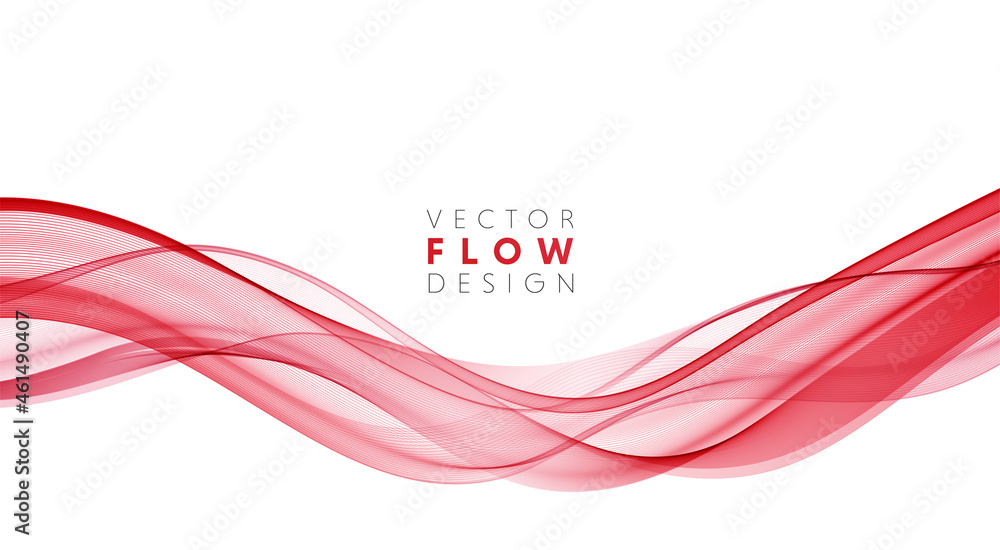 Fototapete Vector abstract colorful flowing wave lines isolated on white background. Design element for wedding invitation, greeting card