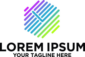 Approved check Hexagonal logo design
