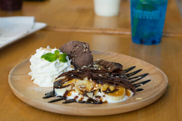 chocolate cake with cream