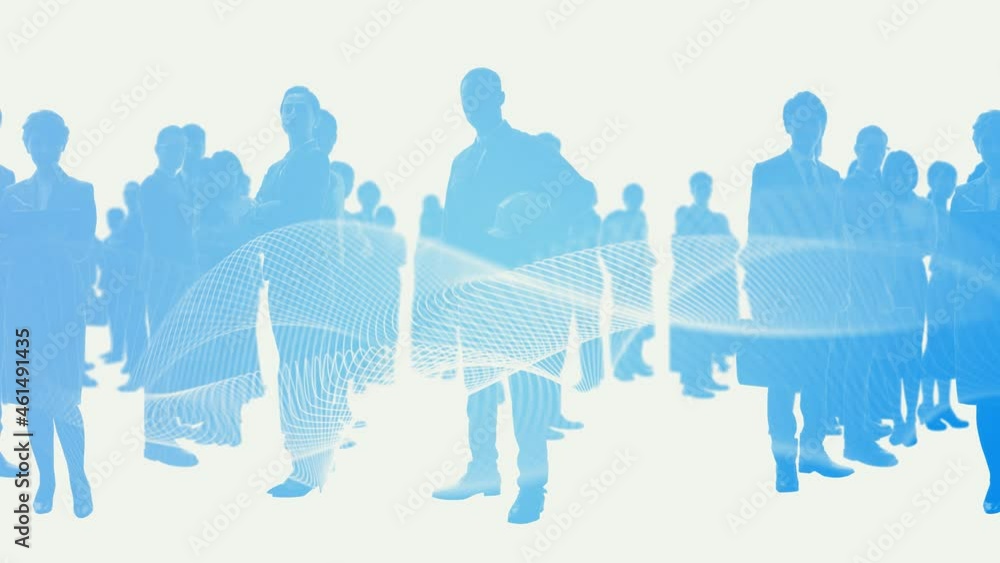 Poster a large number of multinational people and technology concept. people and communication network. dig