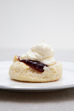 Scones with jam and cream