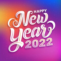 lettering happy new year  2022 vector design illustration