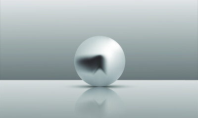 3D illustration of balls of different sizes hanging in space. 3D rendering isolated on white background.