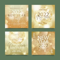 new year  2022 party instagram posts vector design illustration
