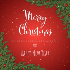 Fototapeta na wymiar Christmas and New Year background greeting card. Vector illustration