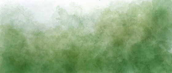 green sky gradient watercolor background with clouds texture	
