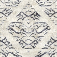 Seamless gray and cream grungy damask pattern for surface design and print. High quality illustration. Intricate luxurious hip sensual trendy romantic design for interior design, fabric, or textile.