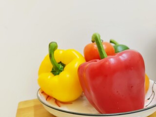 red and yellow peppers