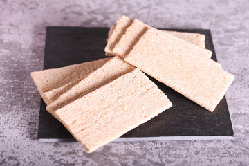 buckwheat crunchy loaves are on the table