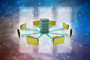 3d illustration of Data sharing concept