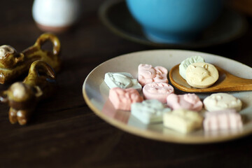動物型のカラフルな和菓子・和三盆