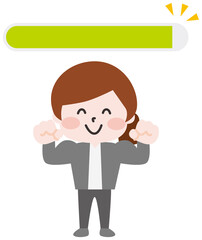 二頭身_体力ゲージMAXの女性