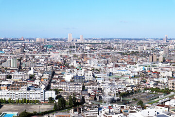 Obraz premium 船堀タワーホール展望台から眺めた街並み景観