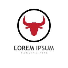 Bull head logo and symbol illustration