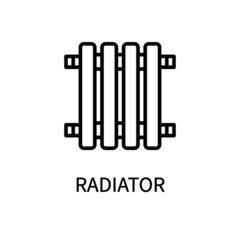 Line Icon Radiator In Simple Style. Vector sign in a simple style isolated on a white background.