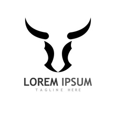 Bull head logo and symbol illustration