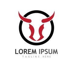 Bull head logo and symbol illustration