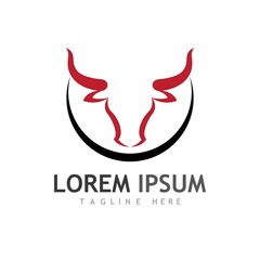Bull head logo and symbol illustration