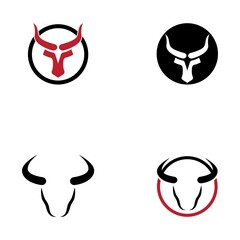 Bull head logo and symbol illustration