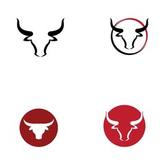 Bull head logo and symbol illustration