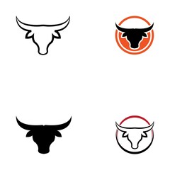 Bull head logo and symbol illustration