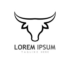 Bull head logo and symbol illustration