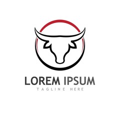 Bull head logo and symbol illustration