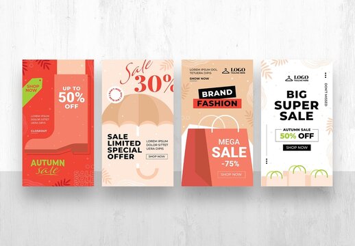 Social Media Story Banner Stories for Retail Sale Promotions