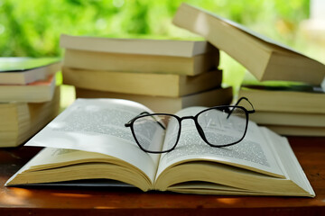 book and glasses