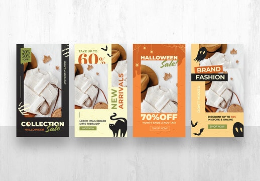 Halloween Social Media Banner Stories with Photo Placeholders
