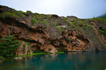 Beautiful rock mountain in front of water