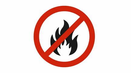 Fire Forbidden Icon. Vector flat isolated editable sign