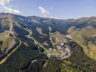 Aerial view of the Jasna recreation center in Demanovska Dolina in Slovakia © Peter