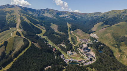 Aerial view of the Jasna recreation center in Demanovska Dolina in Slovakia © Peter